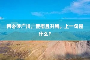 何必涉广川，荒衢且升腾。上一句是什么？