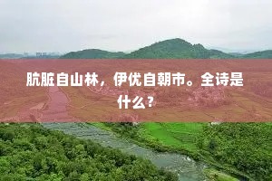 肮脏自山林，伊优自朝市。全诗是什么？