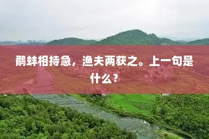 鹬蚌相持急，渔夫两获之。上一句是什么？
