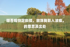 嘲吾帽侧足斜倾，故荡我影入波痕。的意思及出处