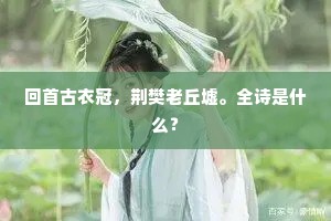 回首古衣冠，荆樊老丘墟。全诗是什么？