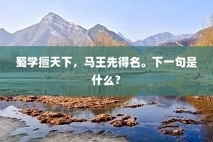 蜀学擅天下，马王先得名。下一句是什么？