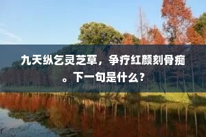 九天纵乞灵芝草，争疗红颜刻骨痴。下一句是什么？
