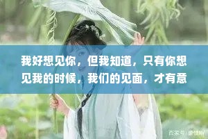 我好想见你，但我知道，只有你想见我的时候，我们的见面，才有意义。