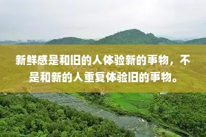 新鲜感是和旧的人体验新的事物，不是和新的人重复体验旧的事物。