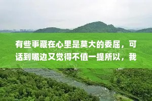 有些事藏在心里是莫大的委屈，可话到嘴边又觉得不值一提所以，我总是沉默。