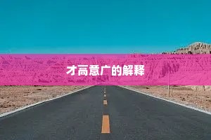 才高意广的解释