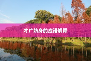 才广妨身的成语解释