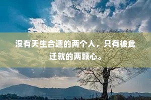 没有天生合适的两个人，只有彼此迁就的两颗心。
