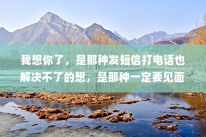 我想你了，是那种发短信打电话也解决不了的想，是那种一定要见面紧紧抱住的想。