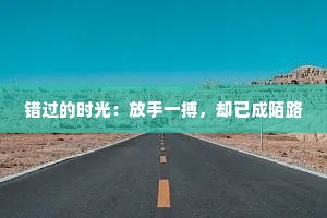 错过的时光：放手一搏，却已成陌路