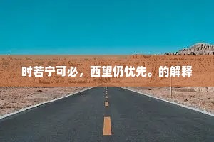 时若宁可必，西望仍忧先。的解释