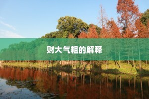 财大气粗的解释