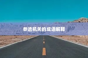 参透机关的成语解释