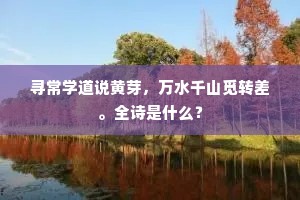 寻常学道说黄芽，万水千山觅转差。全诗是什么？