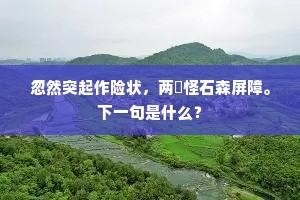 忽然突起作险状，两厓怪石森屏障。下一句是什么？