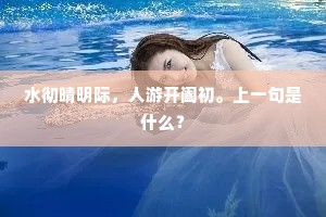 水彻晴明际，人游开阖初。上一句是什么？