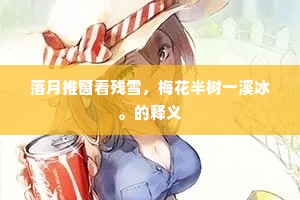 落月推窗看残雪，梅花半树一溪冰。的释义