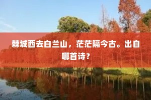 棘城西去白兰山，茫茫隔今古。出自哪首诗？