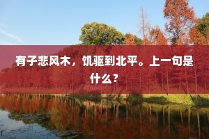 有子悲风木，饥驱到北平。上一句是什么？