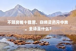 不顾房帷十载恩，窃将灵药月中奔。全诗是什么？