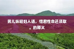男儿纵轻妇人语，惜君性命还须取。的释义