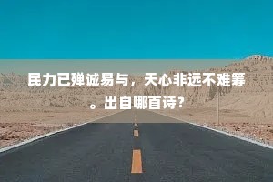 民力已殚诚易与，天心非远不难筹。出自哪首诗？
