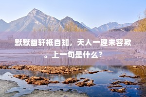 默默幽轩祗自知，天人一理未容欺。上一句是什么？