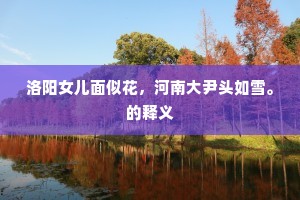 洛阳女儿面似花，河南大尹头如雪。的释义