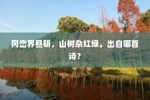 冈峦界昼明，山树杂红绿。出自哪首诗？