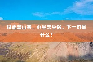拭面瀹山茶，小坐忘尘俗。下一句是什么？