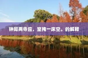 钟闻两寺应，室掩一床空。的解释