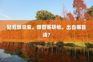 阽危赖宗衮。微管寄明牧。出自哪首诗？