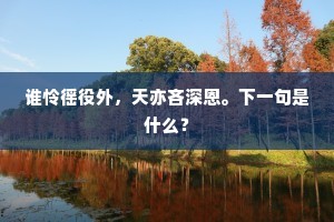 谁怜徭役外，天亦吝深恩。下一句是什么？