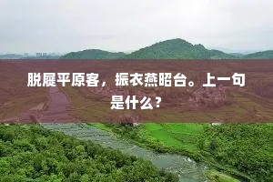 脱屣平原客，振衣燕昭台。上一句是什么？