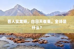 吾人实龙矫，白日天崔嵬。全诗是什么？