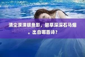 清尘漠漠银鱼影，碧草深深石马烟。出自哪首诗？