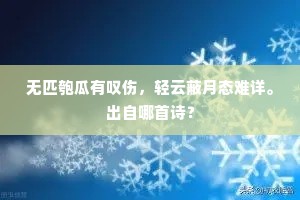 无匹匏瓜有叹伤，轻云蔽月态难详。出自哪首诗？