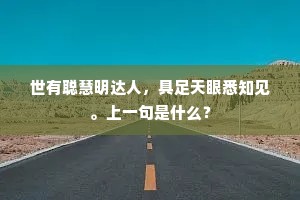 世有聪慧明达人，具足天眼悉知见。上一句是什么？