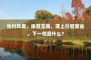 当时风度，珠冠玉佩，渭上行官寓省。下一句是什么？