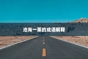 沧海一粟的成语解释