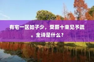 有宅一区如子少，受薪十束见予疏。全诗是什么？