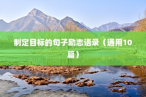 制定目标的句子励志语录（通用10篇）