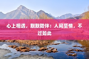 心上相遇，默默陪伴：人间至情，不过如此