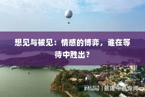 想见与被见：情感的博弈，谁在等待中胜出？