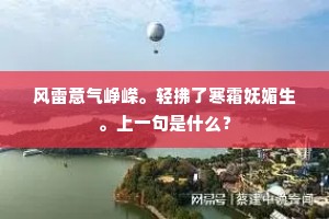 风雷意气峥嵘。轻拂了寒霜妩媚生。上一句是什么？