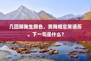 几回顾我生颜色，贵贱相忘笑语历。下一句是什么？