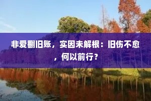 非爱翻旧账，实因未解根：旧伤不愈，何以前行？