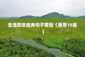 生活励志经典句子简短（通用10篇）