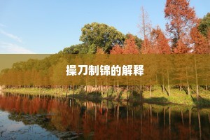 操刀制锦的解释